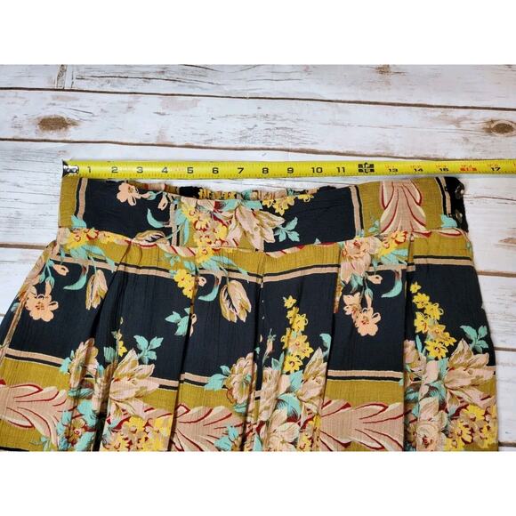 Vintage 90s Ms Interpret Womens Pants Wide Leg Crop High Rise Floral Pleated 12 - Picture 6 of 11
